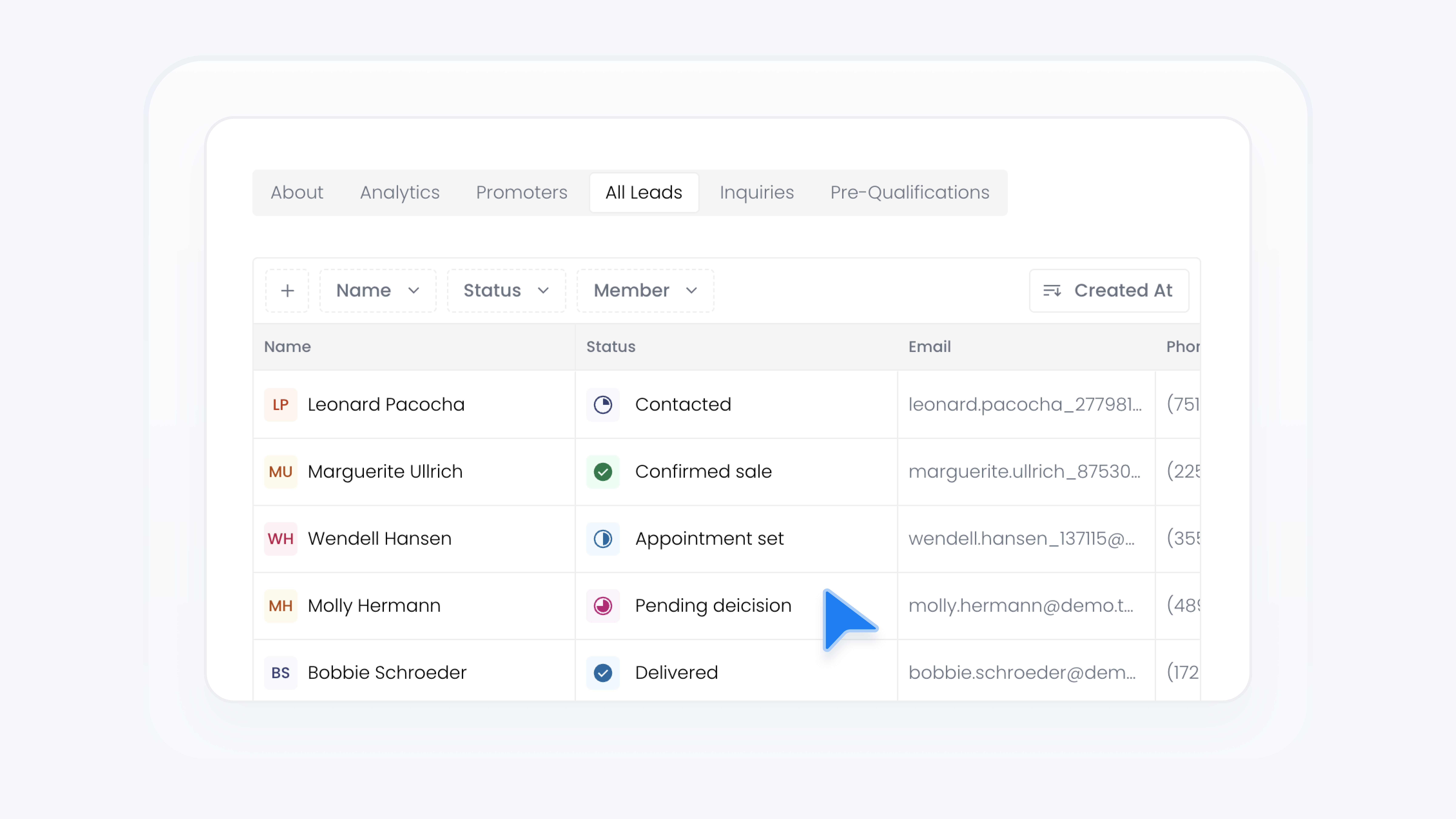 View Your Leads and Promoters